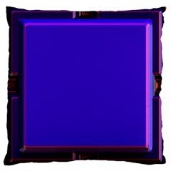 Blue Fractal Square Button Large Cushion Case (one Side) by Simbadda