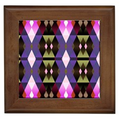 Geometric Abstract Background Art Framed Tiles by Simbadda