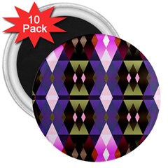 Geometric Abstract Background Art 3  Magnets (10 Pack)  by Simbadda