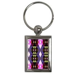 Geometric Abstract Background Art Key Chains (rectangle)  by Simbadda