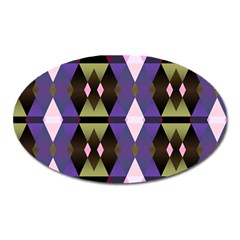 Geometric Abstract Background Art Oval Magnet by Simbadda