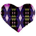 Geometric Abstract Background Art Large 19  Premium Heart Shape Cushions Front