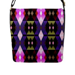 Geometric Abstract Background Art Flap Messenger Bag (l)  by Simbadda