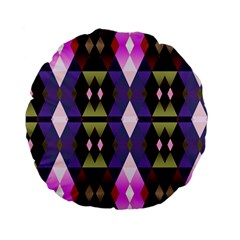 Geometric Abstract Background Art Standard 15  Premium Flano Round Cushions by Simbadda