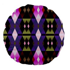 Geometric Abstract Background Art Large 18  Premium Flano Round Cushions by Simbadda