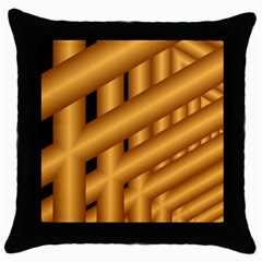 Fractal Background With Gold Pipes Throw Pillow Case (black) by Simbadda