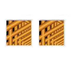 Fractal Background With Gold Pipes Cufflinks (square) by Simbadda