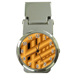 Fractal Background With Gold Pipes Money Clip Watches by Simbadda