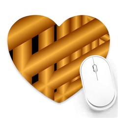 Fractal Background With Gold Pipes Heart Mousepads by Simbadda