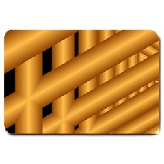 Fractal Background With Gold Pipes Large Doormat 