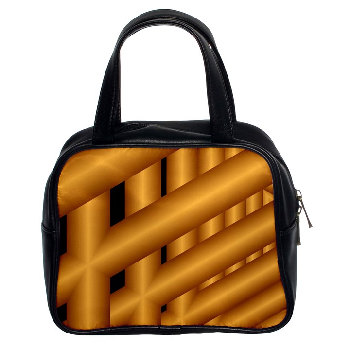 Fractal Background With Gold Pipes Classic Handbags (2 Sides)