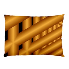 Fractal Background With Gold Pipes Pillow Case by Simbadda