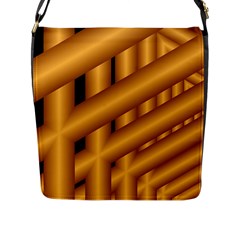 Fractal Background With Gold Pipes Flap Messenger Bag (l)  by Simbadda