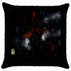 Lights And Drops While On The Road Throw Pillow Case (black) by Simbadda