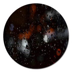 Lights And Drops While On The Road Magnet 5  (round) by Simbadda