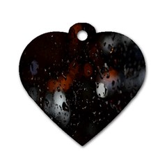 Lights And Drops While On The Road Dog Tag Heart (one Side) by Simbadda