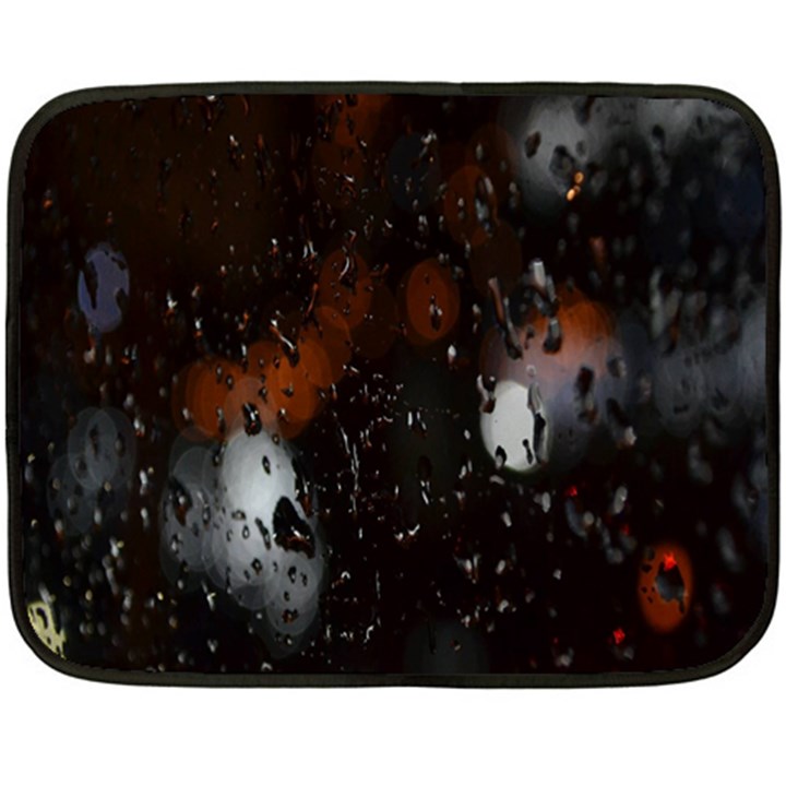 Lights And Drops While On The Road Double Sided Fleece Blanket (Mini) 