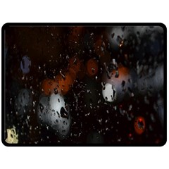 Lights And Drops While On The Road Fleece Blanket (large)  by Simbadda