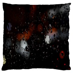 Lights And Drops While On The Road Large Cushion Case (one Side) by Simbadda