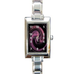 A Pink Purple Swirl Fractal And Flame Style Rectangle Italian Charm Watch by Simbadda