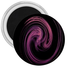 A Pink Purple Swirl Fractal And Flame Style 3  Magnets by Simbadda