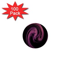 A Pink Purple Swirl Fractal And Flame Style 1  Mini Buttons (100 Pack)  by Simbadda