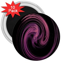 A Pink Purple Swirl Fractal And Flame Style 3  Magnets (10 Pack)  by Simbadda