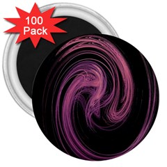 A Pink Purple Swirl Fractal And Flame Style 3  Magnets (100 Pack) by Simbadda