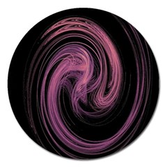 A Pink Purple Swirl Fractal And Flame Style Magnet 5  (round) by Simbadda