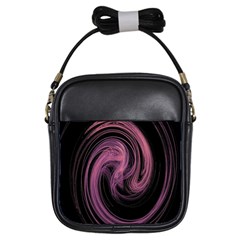 A Pink Purple Swirl Fractal And Flame Style Girls Sling Bags by Simbadda