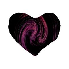 A Pink Purple Swirl Fractal And Flame Style Standard 16  Premium Heart Shape Cushions by Simbadda