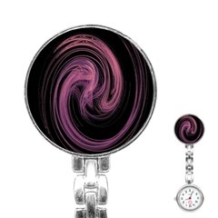 A Pink Purple Swirl Fractal And Flame Style Stainless Steel Nurses Watch by Simbadda