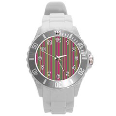 Lines Round Plastic Sport Watch (l) by Valentinaart