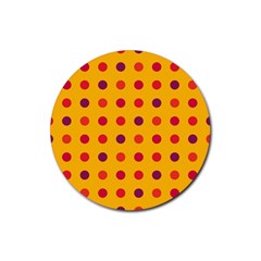 Polka Dots  Rubber Coaster (round) 