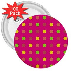 Polka Dots  3  Buttons (100 Pack)  by Valentinaart