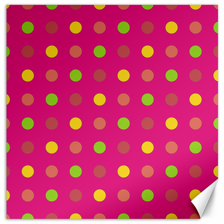 Polka dots  Canvas 16  x 16  