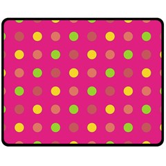 Polka Dots  Double Sided Fleece Blanket (medium)  by Valentinaart