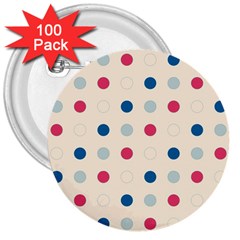 Polka Dots  3  Buttons (100 Pack)  by Valentinaart