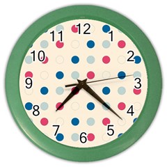 Polka Dots  Color Wall Clocks by Valentinaart