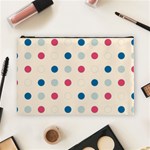 Polka dots  Cosmetic Bag (Large)  Front