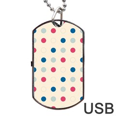 Polka Dots  Dog Tag Usb Flash (two Sides) by Valentinaart