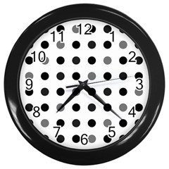 Polka Dots  Wall Clocks (black) by Valentinaart