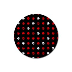 Polka Dots  Rubber Coaster (round) 