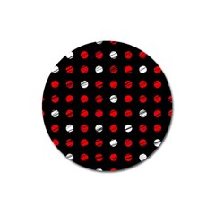 Polka Dots  Magnet 3  (round) by Valentinaart