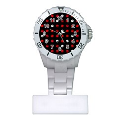 Polka Dots  Plastic Nurses Watch by Valentinaart