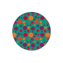 Polka Dots Magnet 3  (round) by Valentinaart