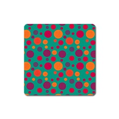 Polka Dots Square Magnet by Valentinaart