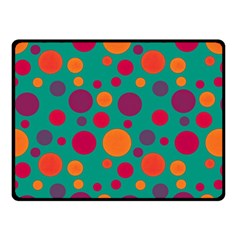 Polka Dots Fleece Blanket (small) by Valentinaart