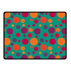 Polka Dots Double Sided Fleece Blanket (small)  by Valentinaart