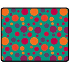 Polka Dots Double Sided Fleece Blanket (medium)  by Valentinaart